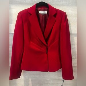 Tahari ASL, Valerie 2-Piece Suit Jacket & Skirt, size 0 Petite, Brick Red